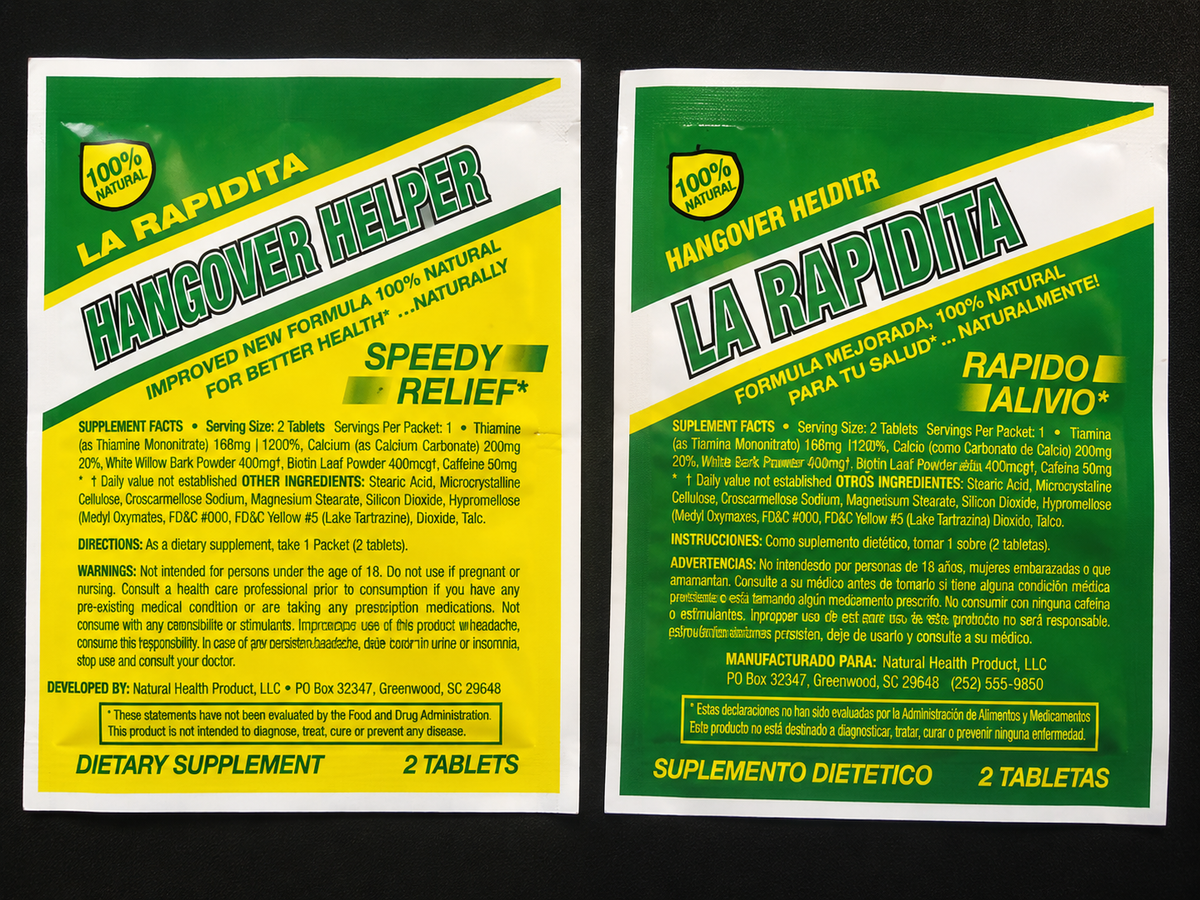 La Rapidita® Hangover Helper – Suplemento Dietético Natural
