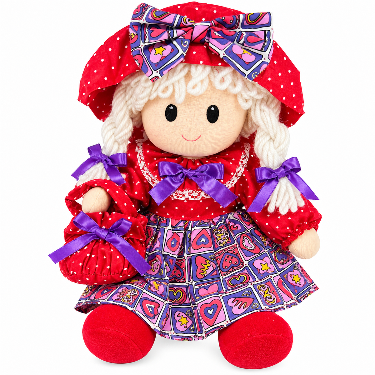Muñeca Artesanal Latina Roja Hecha a Mano – 25 cm