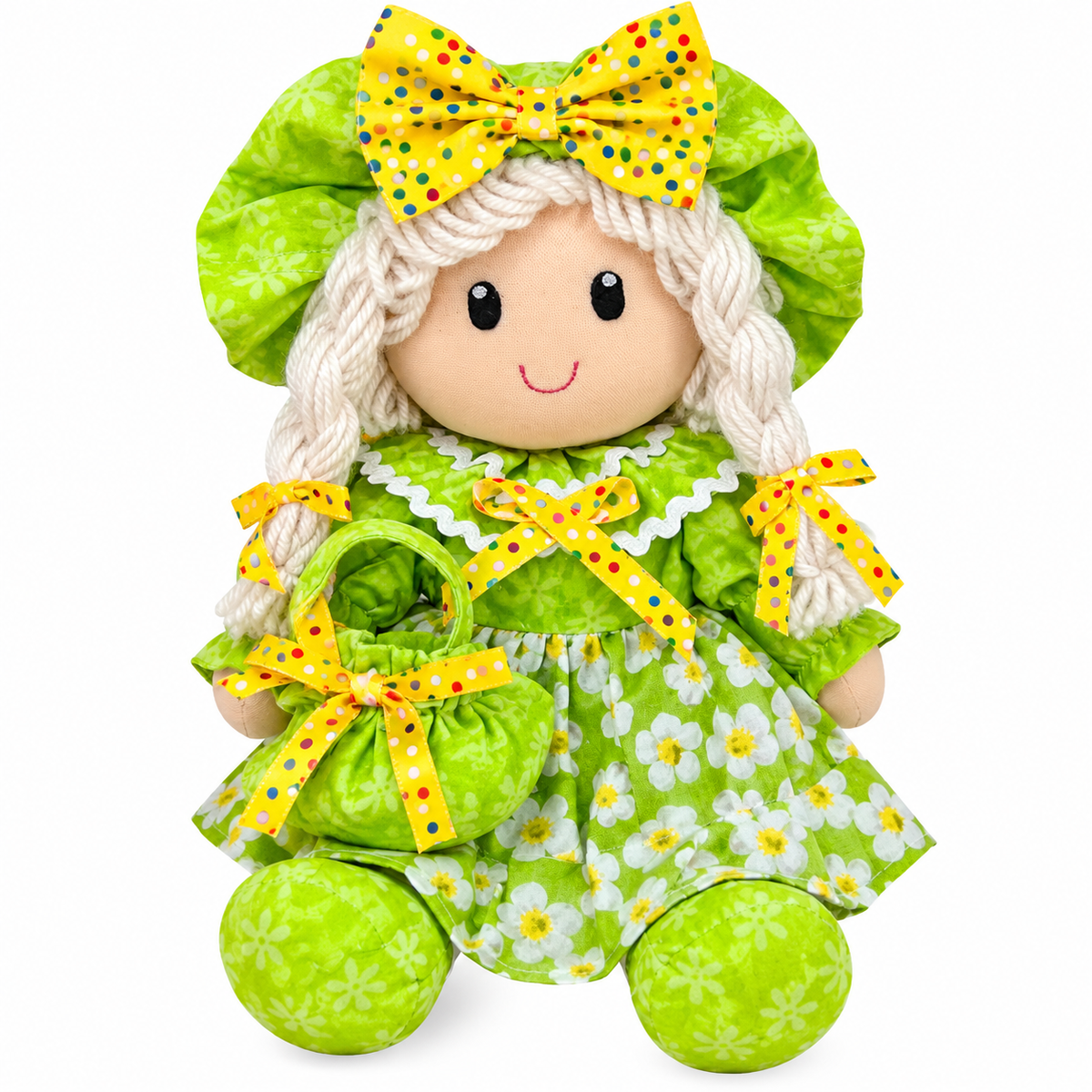 Muñeca Artesanal Latina Verde Hecha a Mano – 25 cm